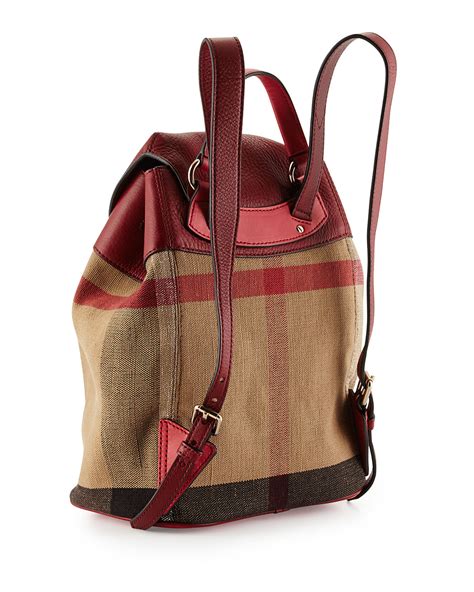 backpack female burberry|Burberry small canvas check backpack.